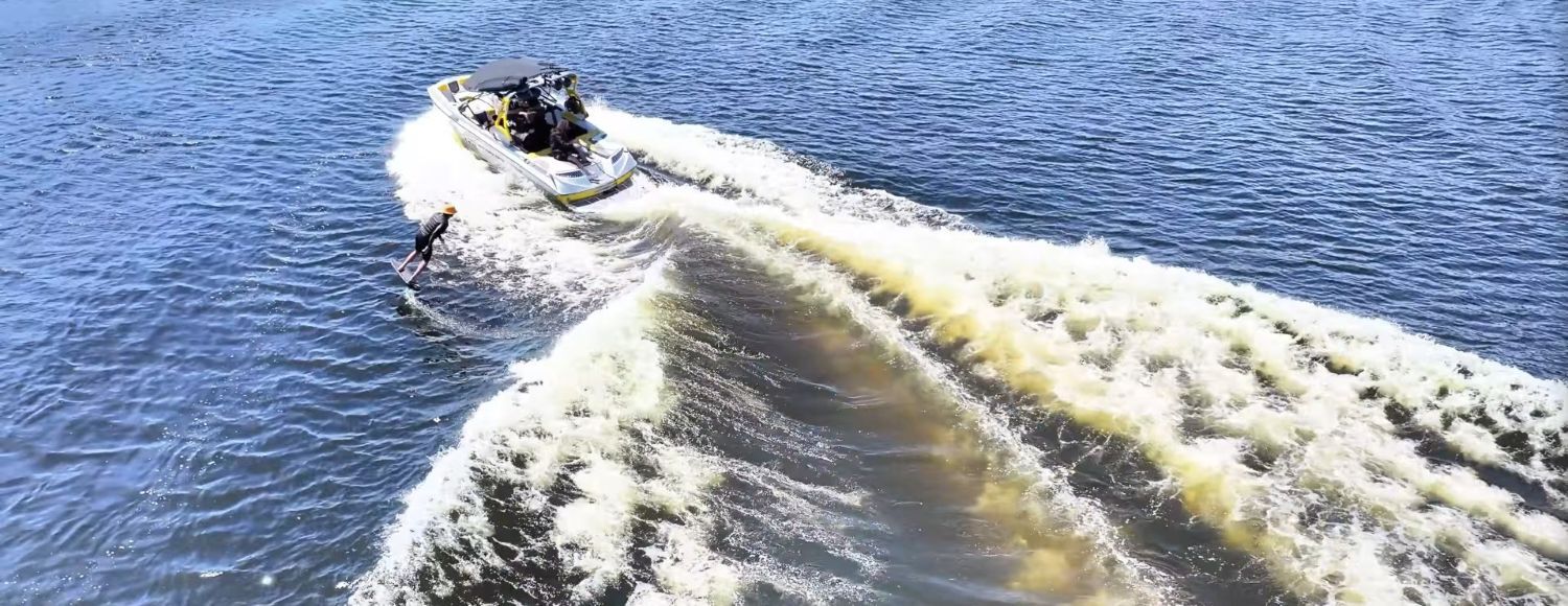 Adam Bennetts wakefoiling with the FLITELab FLUX 808_AB and 4'0"_AB RAW Board