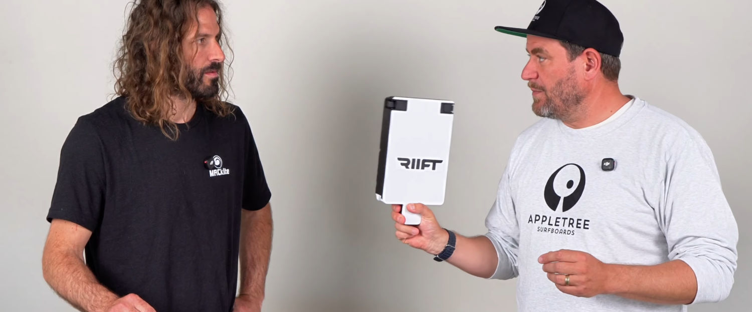 Wieger holds up a foam blank that can be used instead of a battery for unpowered riding.