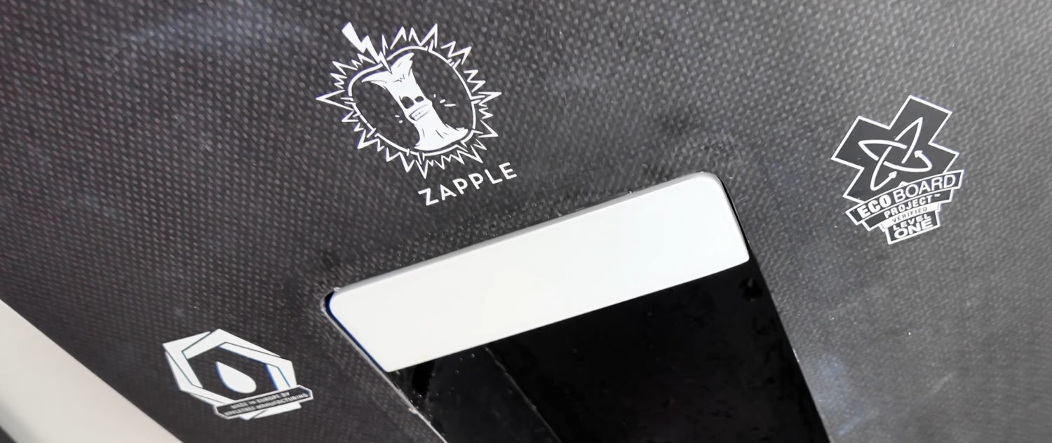 The Appletree Zapple logo on the bottom of the board.