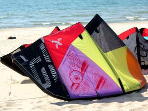 2013 Best TS lightwind kite pumped up on the beach