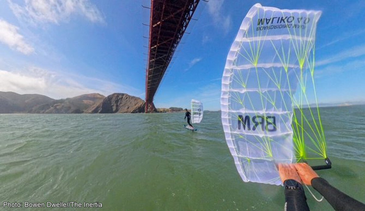 riding under the Golden Gate Bridge with the BRM Maliko parawing