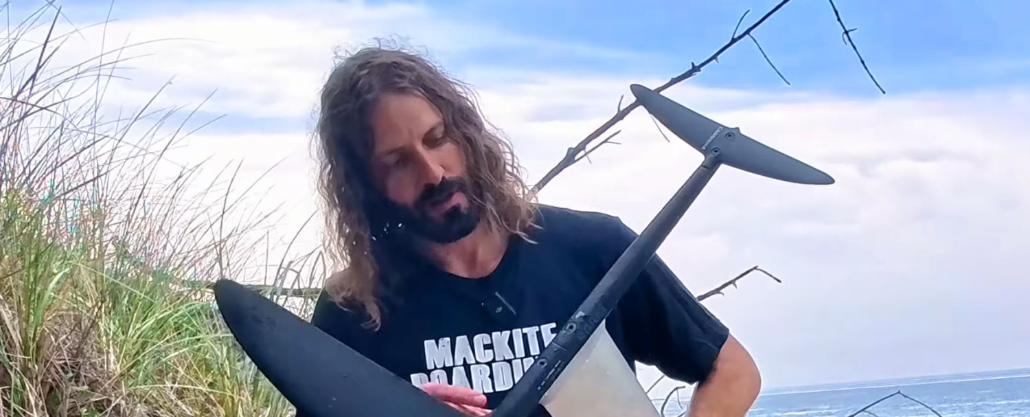 The Tweaker tail has a surfy feel, yet still has plenty of glide. Tucker looks at the fuselage and Tweaker tail.