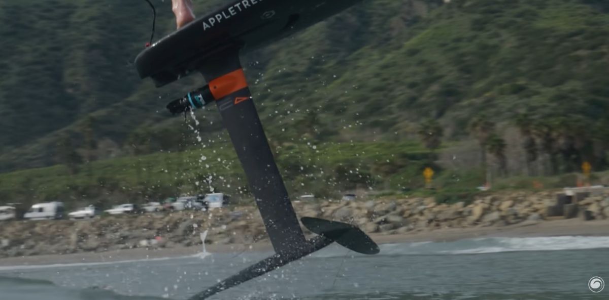 Closeup of the Code Integrated Mast with the Fusion Foil Drive