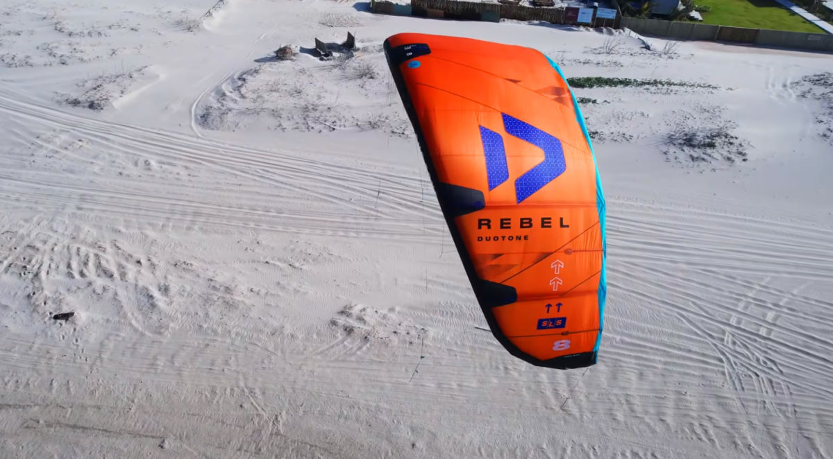 A drone's view of the top of the Rebel kite.