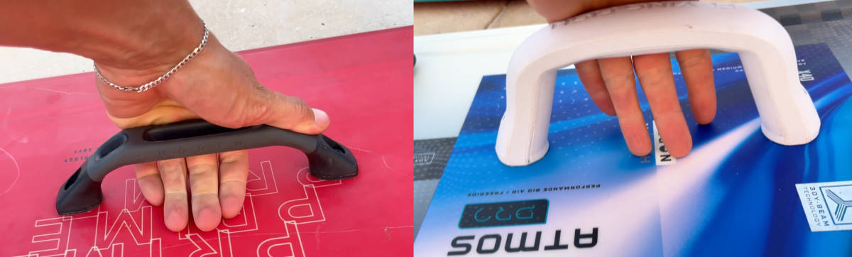 Side-by-side view of a standard handle and a taller extended handle.