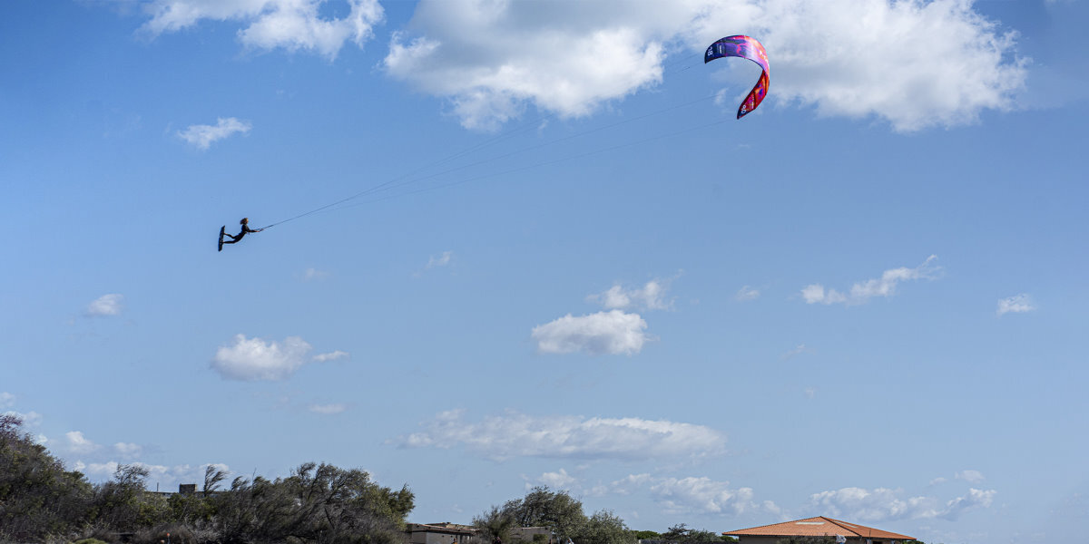 The Trigger kite pulls a kiteboarder high into the air.