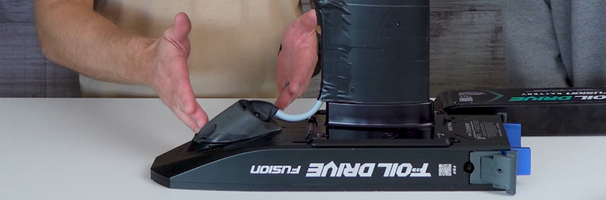 The barnacle mounted to a Foil Drive Fusion power unit.