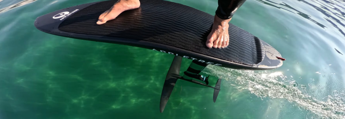 A rider uses the Fusion in flat, calm conditions.