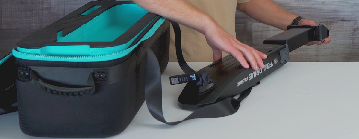 A toold caddy slides inside the power unit when it's not in use.