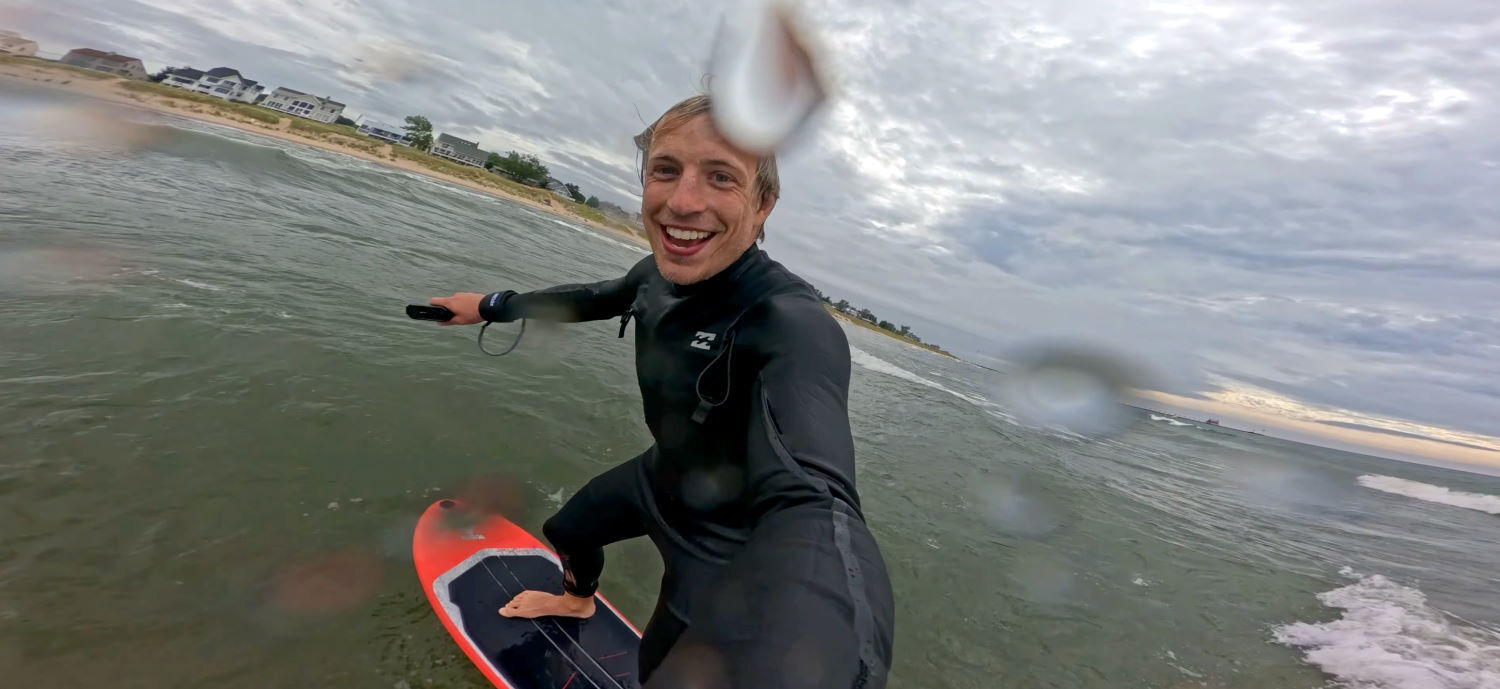 Spoiler alert: Hunter's face says it all. Hunter smiles while trying the new MAX Plus Foil Drive assist.