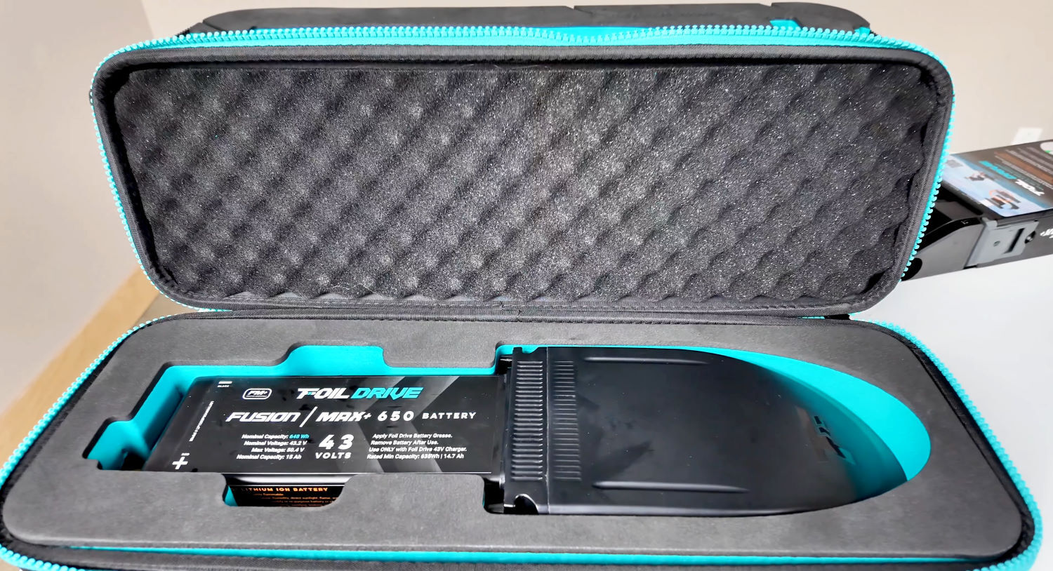 The Max Plus battery includes a case. The Max Plus battery in its own case.
