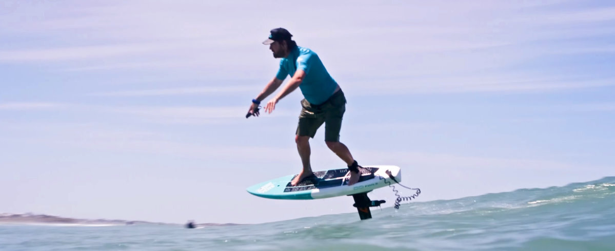 A rider surfs with a Foil Drive Max.