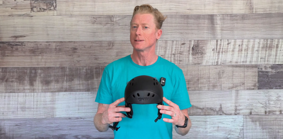 Jeff holds the Gath Surf Convertible helmet.