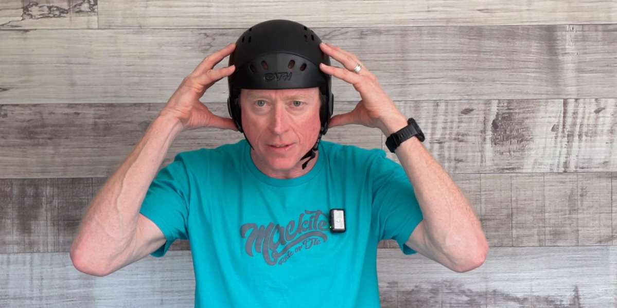 Jeff wearing the Gath Surf Convertible helmet.