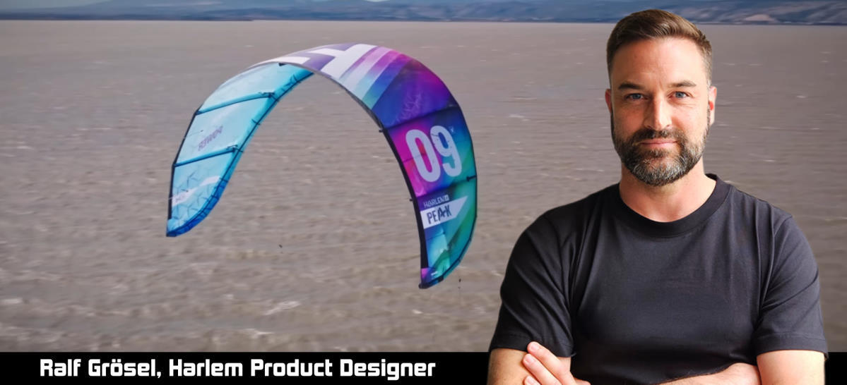 Ralf Groesel is superimposed over an image of the Harlem Peak flying.