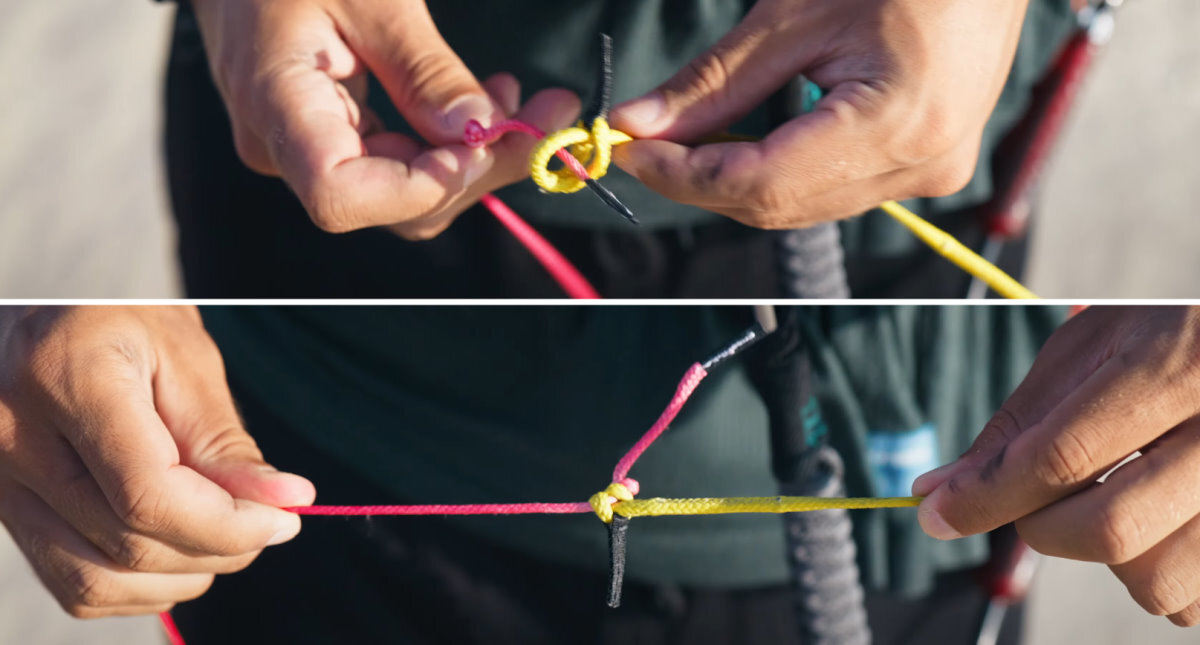 A lark's head is easy to form, secure, and easy to remove. A lark's head loop is an adjustable loop.