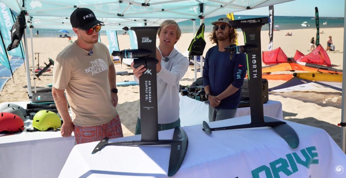 Hunter showing how the retrofit pods for Foil Drive stack up against the integrated design