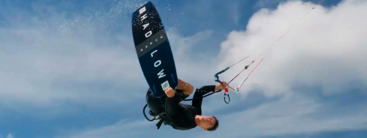 Most people put their name on their board. Aaron's comes already personalized. Aaron rides a board he designed.
