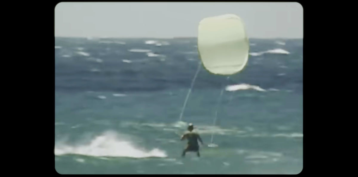 Sketchy, but still fun! Old video of Aaron flying a 2-line kite.