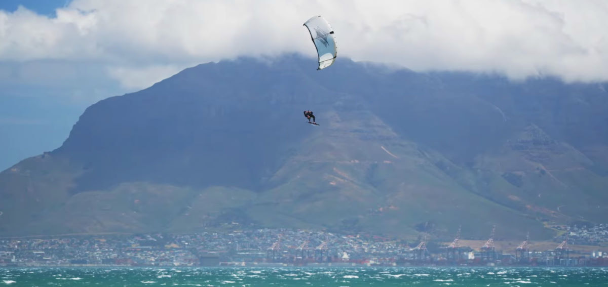Stig jumps with the Naish Psycho kite.