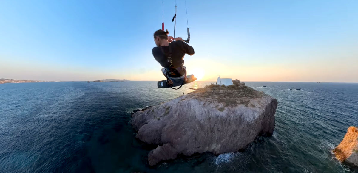 Stig looks back at an island he launched off.