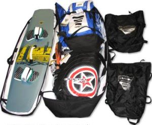 Packing a kiteboarding equipment bag