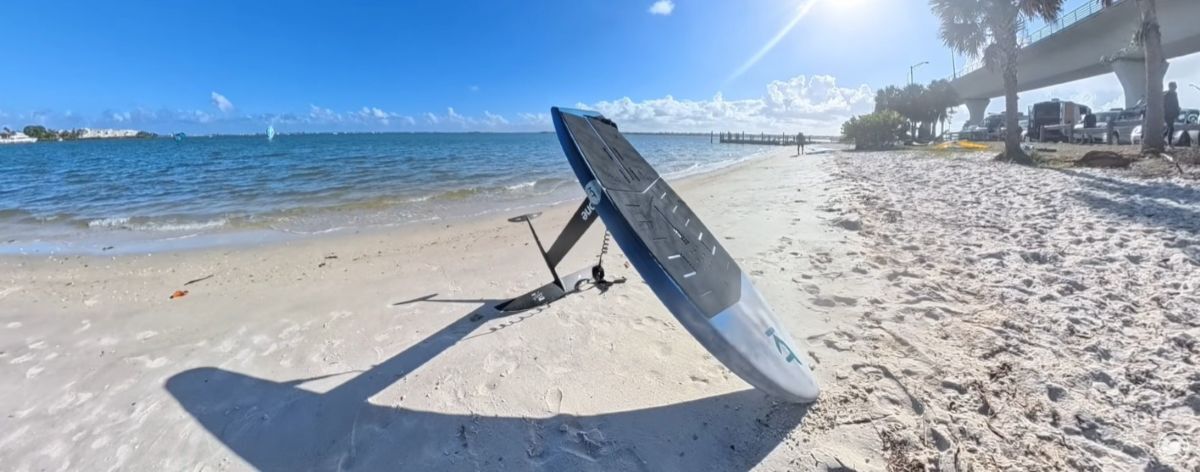 KT Arc Pro Carbon Board attached to an F-One foil in Florida
