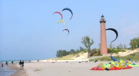 kiteboarding at Little Point Sable