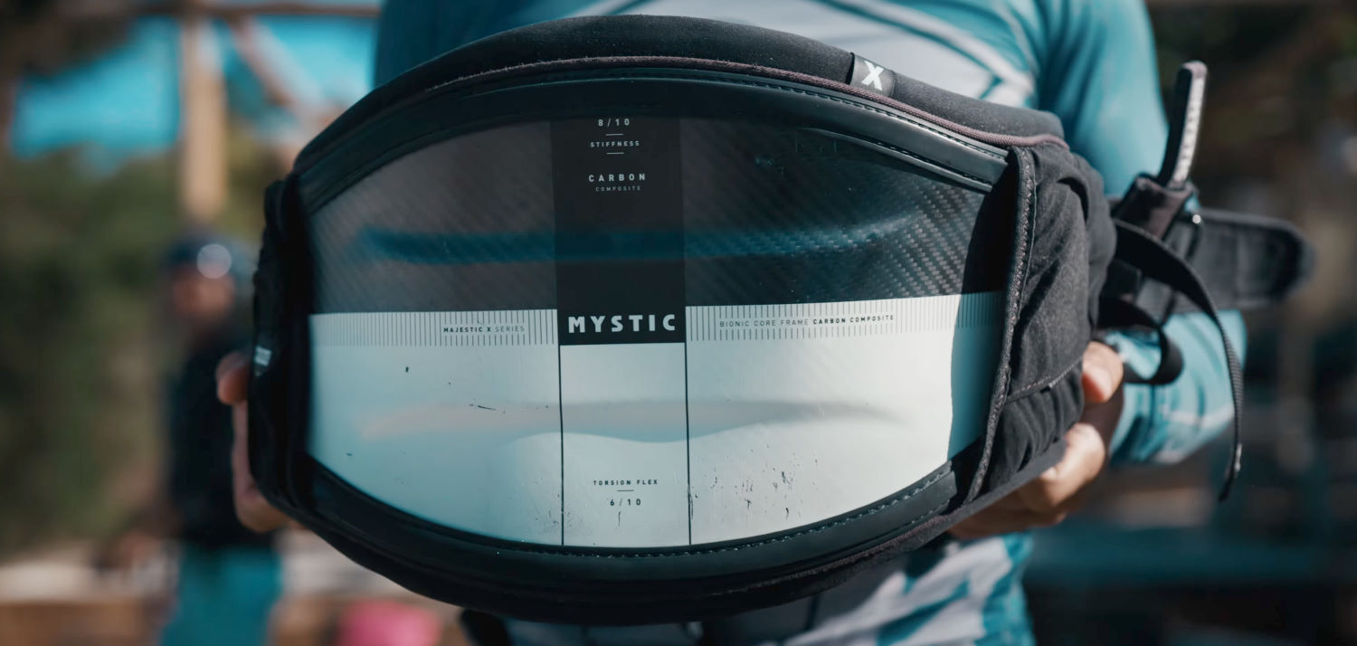 The Mystic Majestic X hardshell harness features a carbon composite construction. Back of the hardshell Majestic harness.