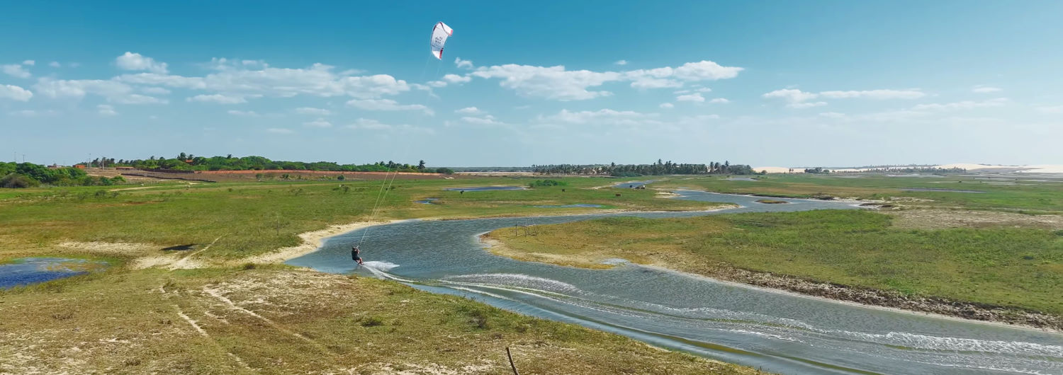 Nick is ready to get out and explore! Nick cruises the narrow channels with his kite.