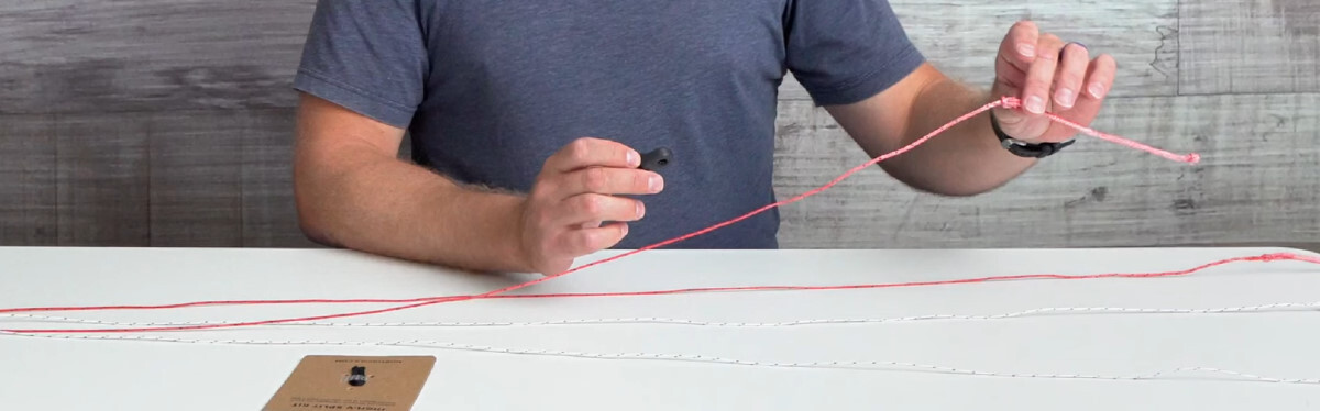 Once you determine which is the flagging line, set it aside. the flagging line on a kiteboarding bar