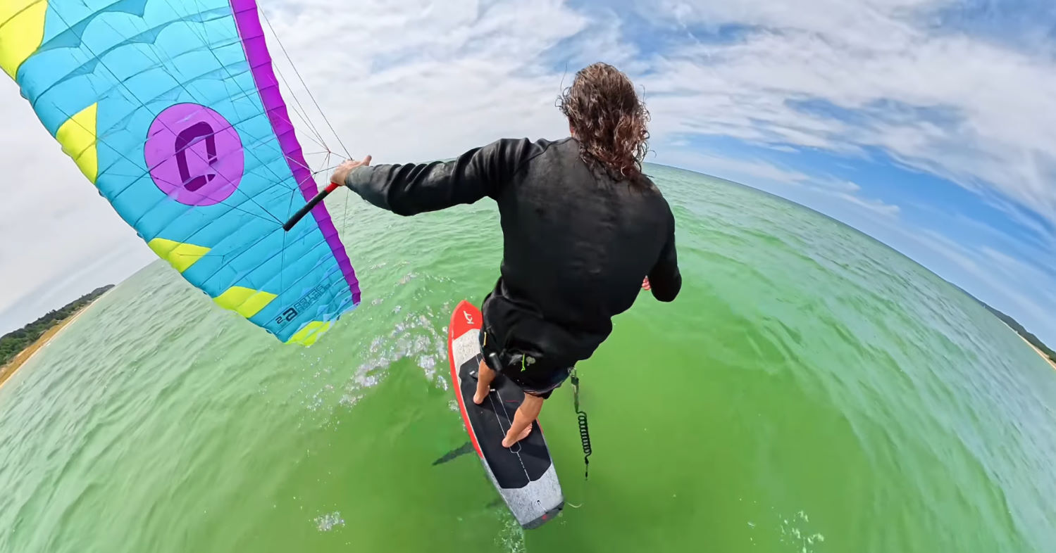 Parawing isn't just for waves anymore. Tucker cruises with a parawing.