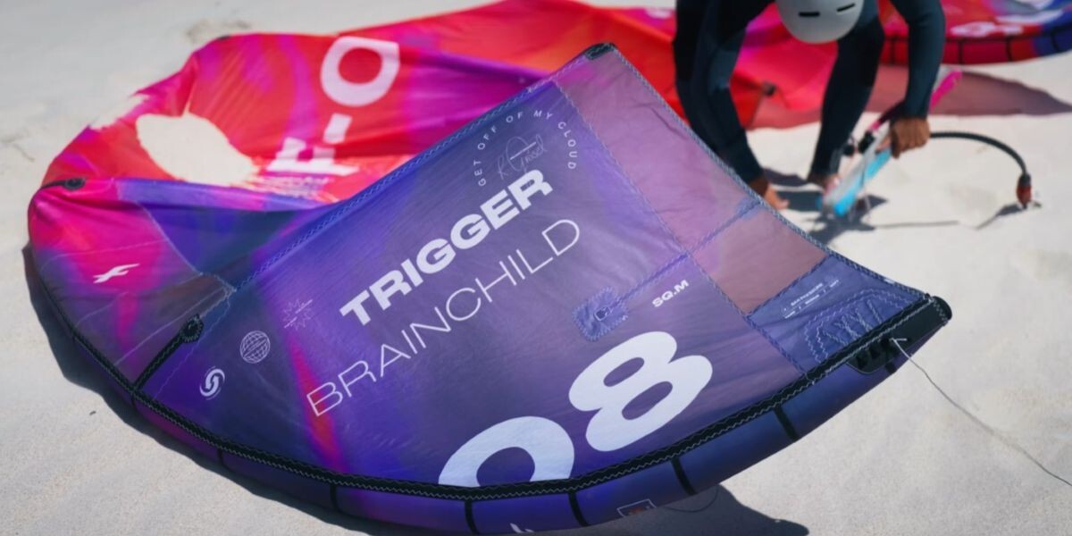 Closeup of the Reedin Trigger Brainchild kite