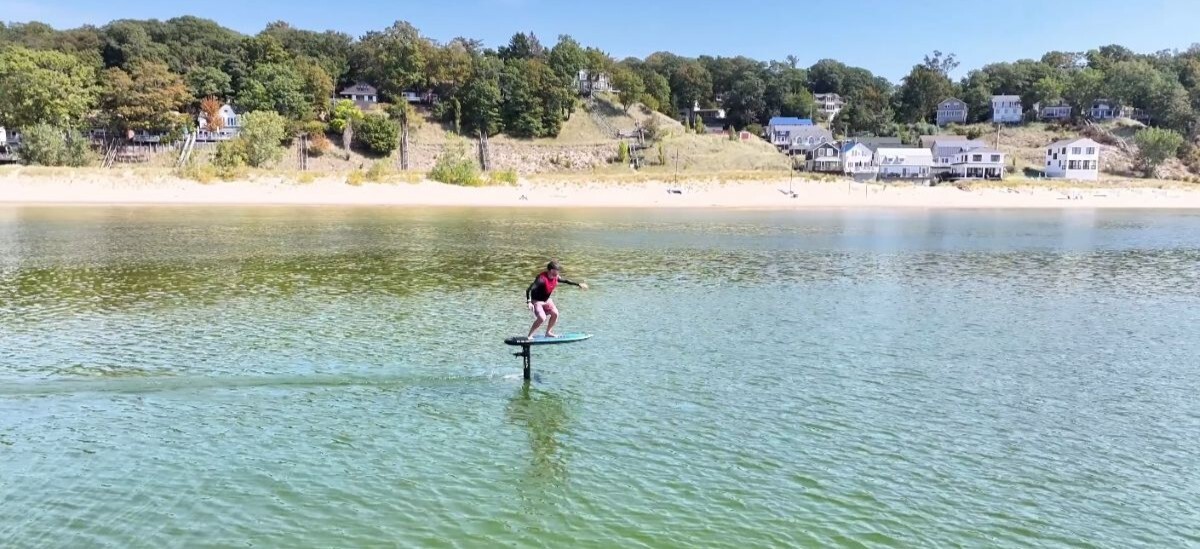 Ryan on the Foil Drive in Lake Michigan