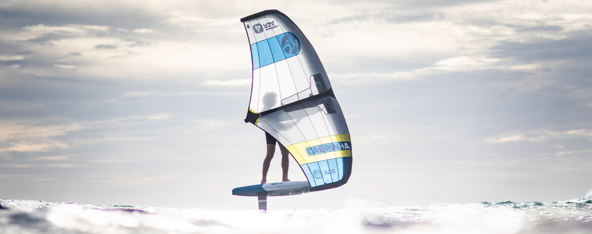 A wing surfer on the Cabrinha AER wing