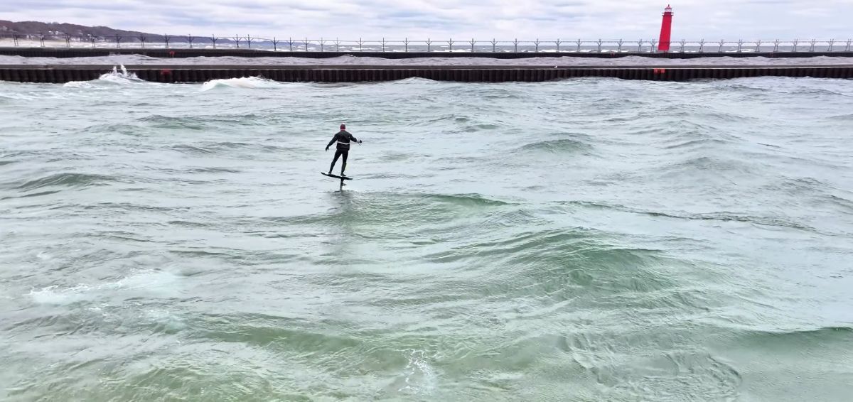 Standing on a smaller board with a Foil Drive