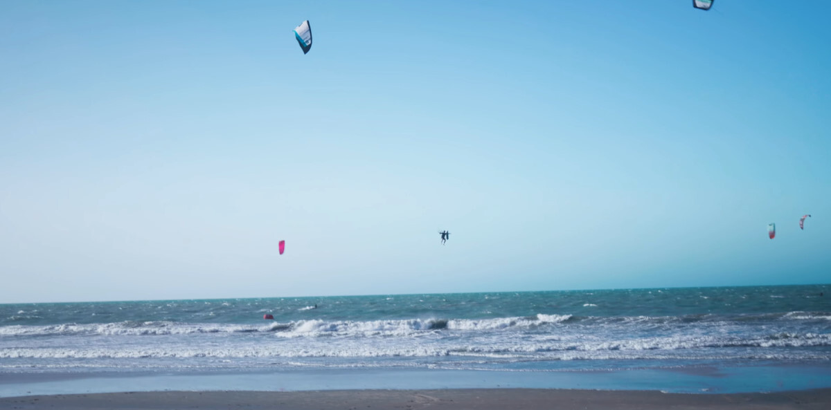No, the brothers were not in time for Baby Shark's first heat, but that didn't stop the tricks from flying. Baby Shark tosses and catches his board in mid-air.