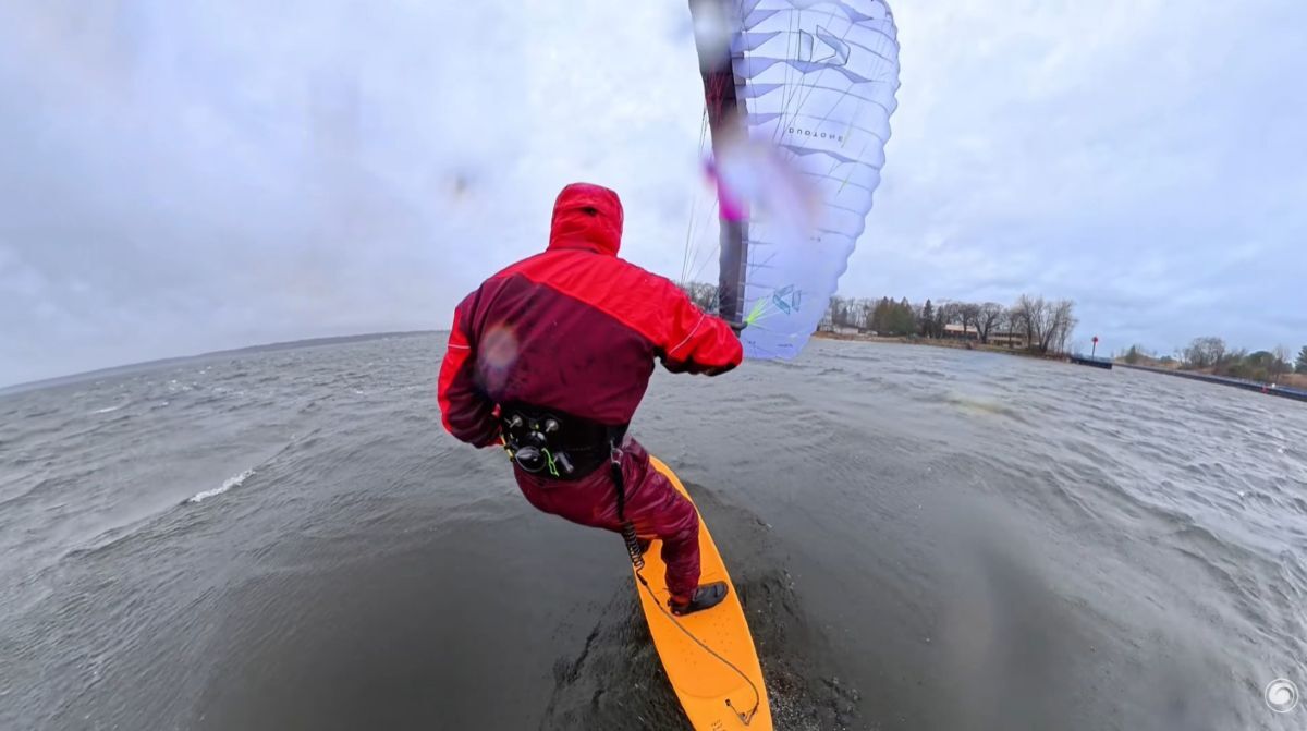 Tucker riding the Stash V2 Parawing