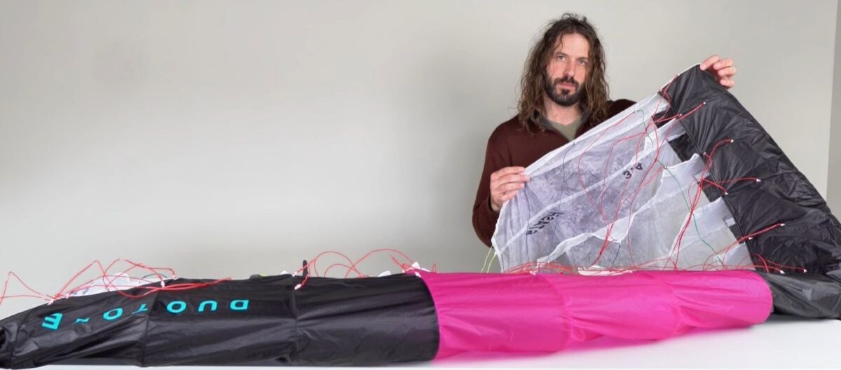 Tucker showing the wing tip design for the Stash V2